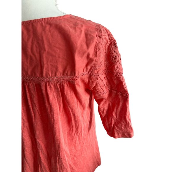 SUNDANCE Orange Embroidered Blouse Top Size Small - Picture 7 of 7